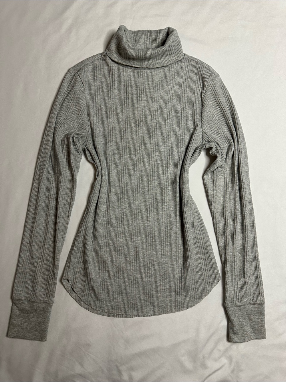 Aerie gray ribbed turtleneck long sleeve top